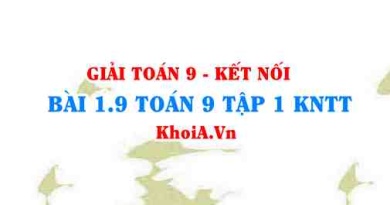 Bài 1.9 SGK Toán 9 tập 1 Kết nối tri thức